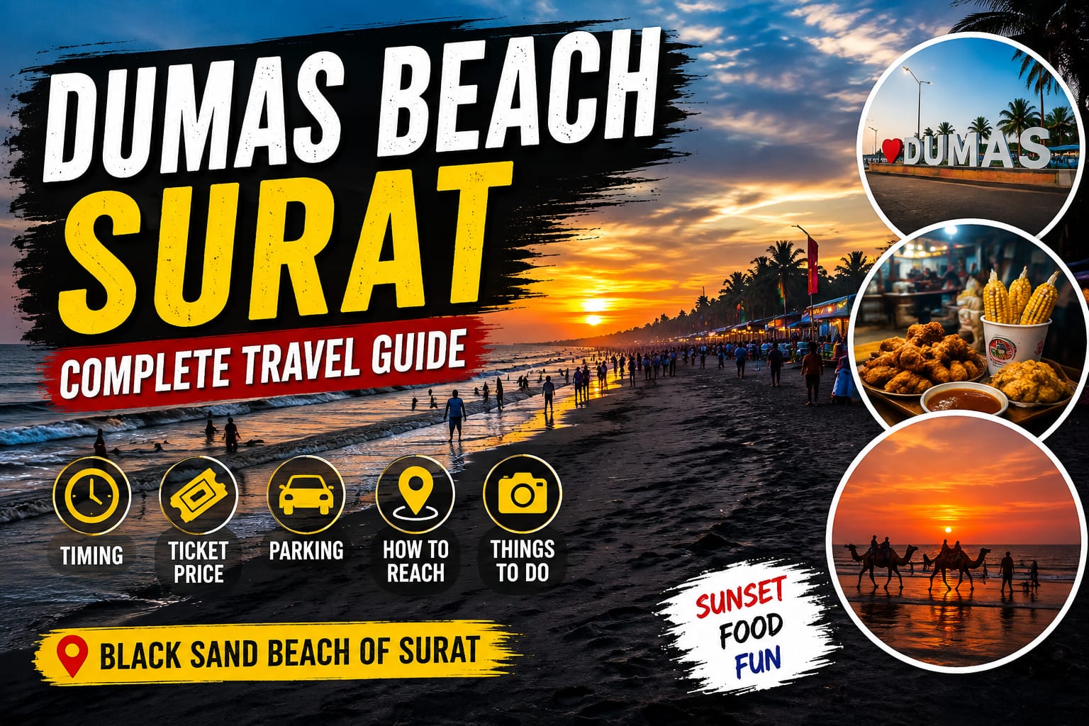 Dumas Beach Surat: Timing, Ticket Price, Address, Parking & Complete Travel Guide