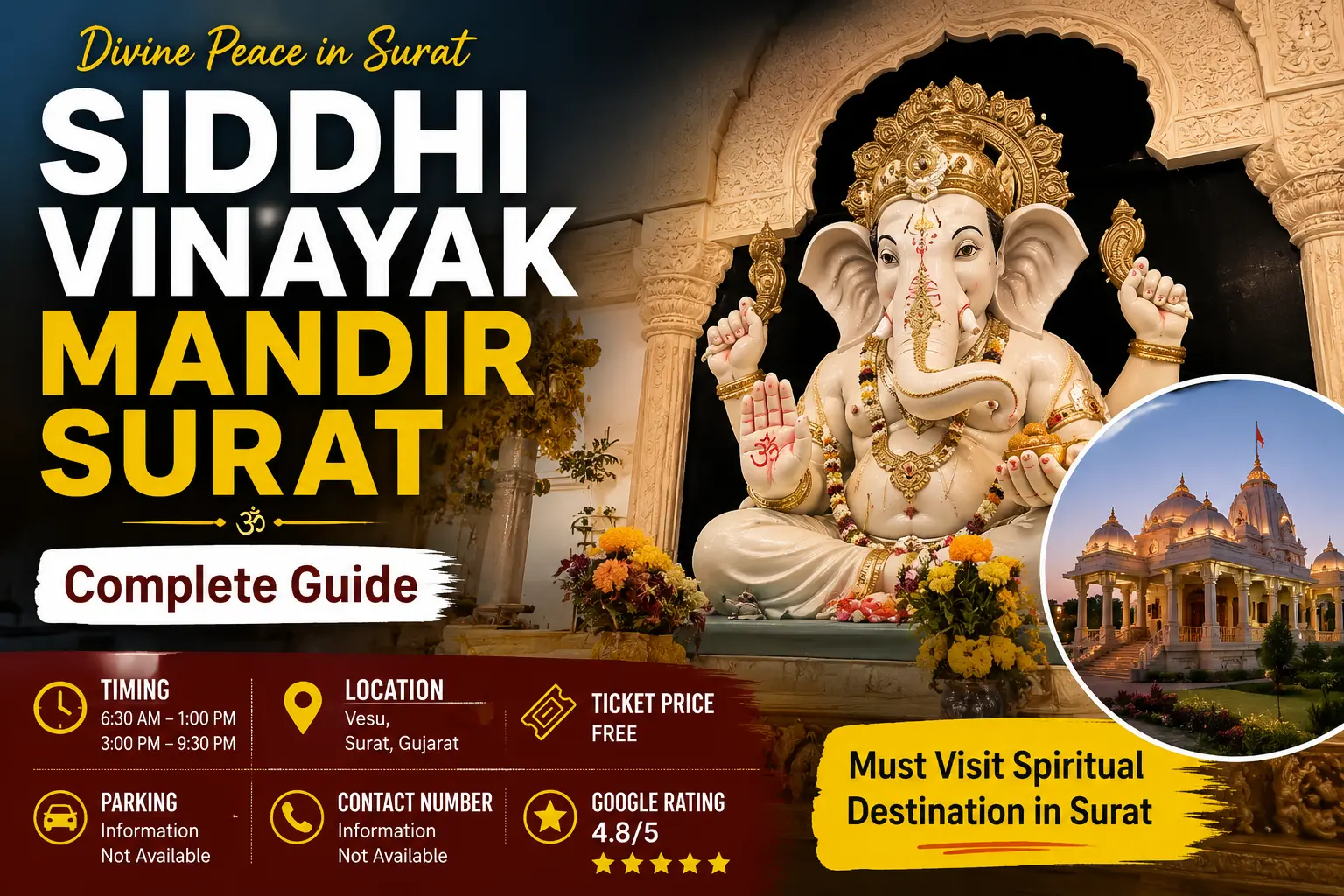 Siddhi Vinayak Mandir Surat Timing, Address, Ticket Price